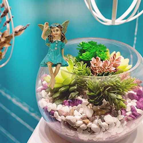 iDOTODO 6 Pcs Resin Miniature Fairies Garden Accessories, Garden Figurine Fairies Decoration Fairy Outdoor Garden for Yard & Lawn(Lovely Fairy) Fairy Miniature Figurine Garden