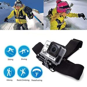 TEKCAM Action Camera Head Strap Chest Harness Belt Mount with Carrying Pouch Compatible with Gopro Hero 11 10 9 8 7 6/AKASO EK7000 Brave 4 V50X Native/Vemont/Dragon Touch/WOLFANG Action Camera