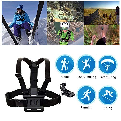 TEKCAM Action Camera Head Strap Chest Harness Belt Mount with Carrying Pouch Compatible with Gopro Hero 11 10 9 8 7 6/AKASO EK7000 Brave 4 V50X Native/Vemont/Dragon Touch/WOLFANG Action Camera