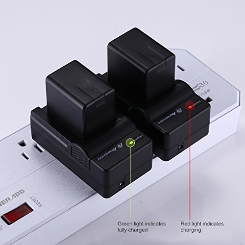 Powerextra 2 Pack Replacement Batteries and Charger for Panasonic VW-VBT380 and Panasonic HC-V250, HC-V380, HC-V510, HC-V520, HC-V710, HC-V720, HC-V750, HC-V770, HC-VX870, HC-VX981K, HC-WXF991K