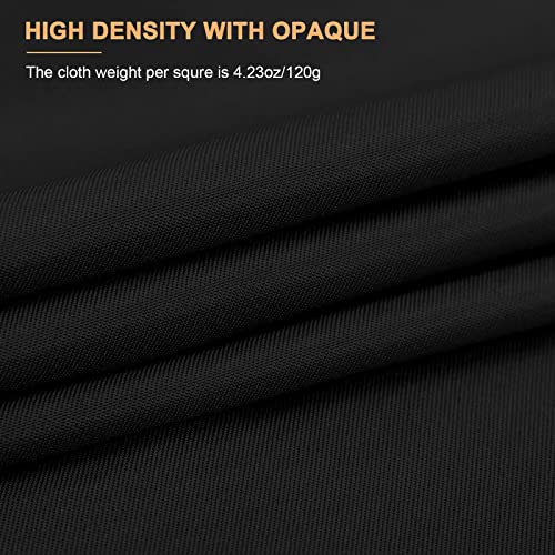 10 x 7 FT Black Backdrop Background for Photography, High Density Polyester Fabric Pure Black Photo Backdrop Curtain Screen Collapsible Seamless for Photoshoot Portraits Party Video Studio Film