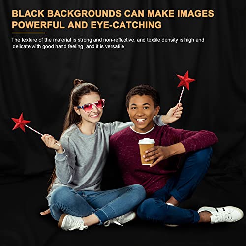 10 x 7 FT Black Backdrop Background for Photography, High Density Polyester Fabric Pure Black Photo Backdrop Curtain Screen Collapsible Seamless for Photoshoot Portraits Party Video Studio Film