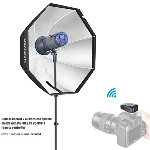 Neewer Vision 4 Powered Outdoor Studio Flash Strobe (1000 Full Power Flashes) with Softbox, Light Stand and Cleaning Kit for Video Location Photography Product ID: 5