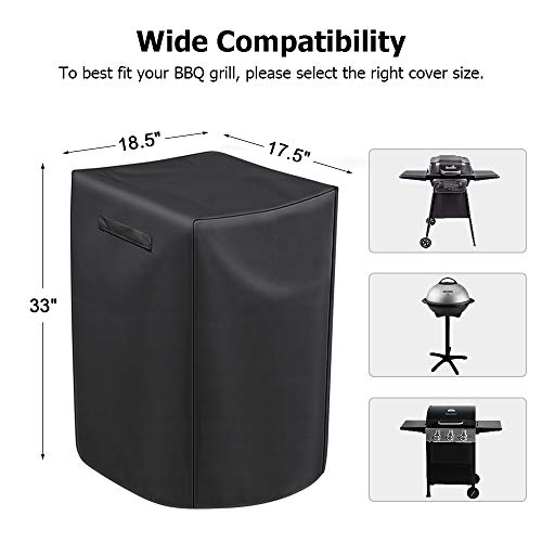 iCOVER Electric Smoker Cover for Masterbuilt, Charbroil, Dyna Glo and More 30-Inch Vertical Smoker 18.5 L x 17.5 W x 33 H, Durable & Waterproof
