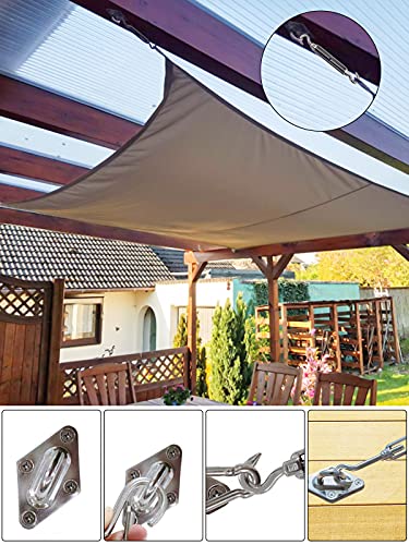 Shade Sail Hardware Kit, 304 Stainless Steel Sunshade Canopy Hardware Kit for Install Rectangle and Triangle Shade Sails Deck Garden Lawn Patio Outdoor Metal Sail Shade Pergola Kit (40PCS)