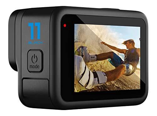 GoPro HERO11 (Hero 11) Black - Waterproof Action Camera with 5.3K Video, 27MP Photos, 1/1.9" Sensor, Live Streaming, Webcam, Stabilization + 64GB Card, 50 Piece Accessory Kit and 2 Extra Batteries