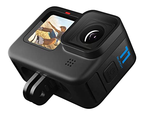 GoPro HERO11 (Hero 11) Black - Waterproof Action Camera with 5.3K Video, 27MP Photos, 1/1.9" Sensor, Live Streaming, Webcam, Stabilization + 64GB Card, 50 Piece Accessory Kit and 2 Extra Batteries