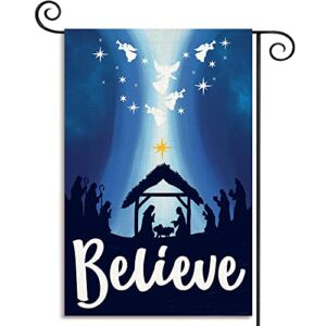 bezks good friday garden flag,best choice believe for outside 12×18 double sided – religious yard decor christian farmhouse holiday decorations,spring floral garden flags (fc12)