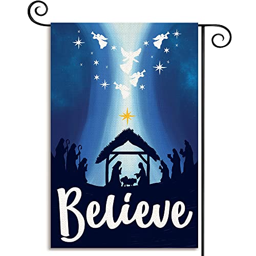 BEZKS Good Friday Garden Flag,Best Choice Believe for Outside 12x18 Double Sided - Religious Yard Decor Christian Farmhouse Holiday Decorations,Spring Floral Garden Flags (FC12)