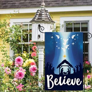 BEZKS Good Friday Garden Flag,Best Choice Believe for Outside 12x18 Double Sided - Religious Yard Decor Christian Farmhouse Holiday Decorations,Spring Floral Garden Flags (FC12)