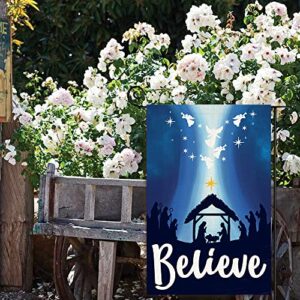 BEZKS Good Friday Garden Flag,Best Choice Believe for Outside 12x18 Double Sided - Religious Yard Decor Christian Farmhouse Holiday Decorations,Spring Floral Garden Flags (FC12)