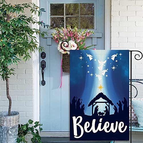 BEZKS Good Friday Garden Flag,Best Choice Believe for Outside 12x18 Double Sided - Religious Yard Decor Christian Farmhouse Holiday Decorations,Spring Floral Garden Flags (FC12)