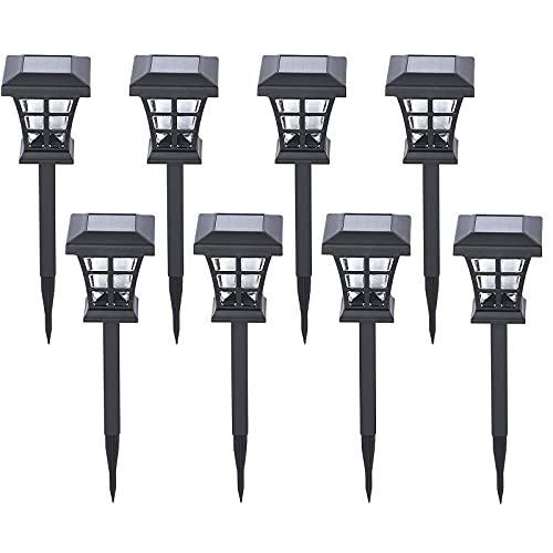 8 Pack Solar Pathway Light Outdoor, 10 Lumen LED Solar Outdoor Lights,IP44 Waterproof Pathway Lights for Garden Patio and Walkway Decoration