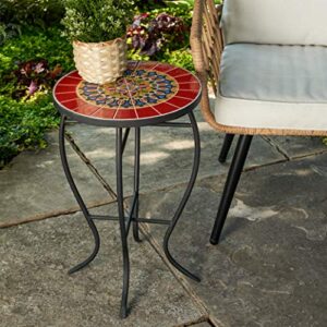 quality outdoor living 29-ky01rd accent side table, small, red