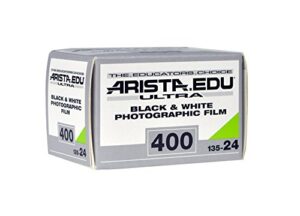 arista edu ultra 400 iso black & white photographic film, 35mm, 24 exposure