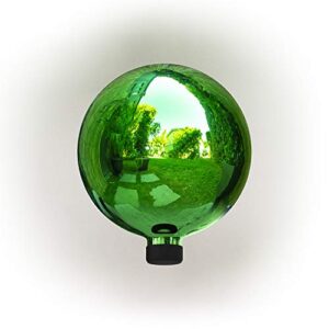 alpine corporation glb292gn gazing globe, 10″l x 10″w x 12″h, green
