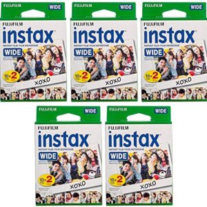 Fujifilm Instax Wide Film for Fuji Instax Wide Camera & Printer (5 Pack) (5 Items)