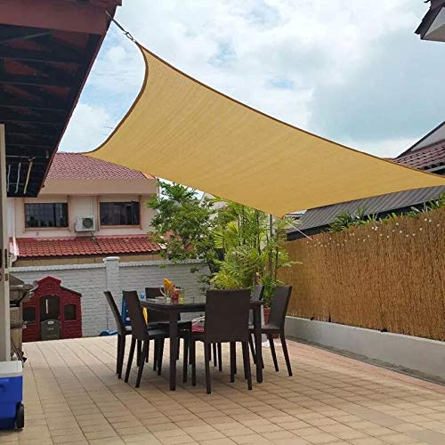 Jesasy Rectangle 10' X 20' Sun Shade Sail Fabric Patio Sail Perfect for Outdoor Patio Garden Canopy Swimming Pools in Color Sand