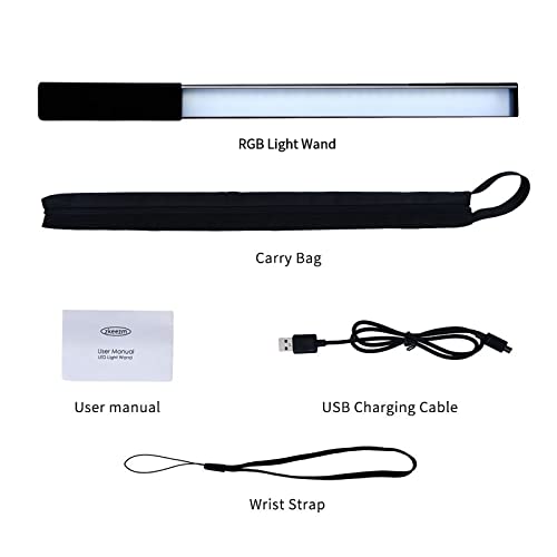 Light Wand Photography LED RGB Portable Handheld ZKEEZM 9 Colours Temperatures,1000 Lumens Photography Video Lighting Stick, Adjustable 3000-6000K, USB Rechargable Battery 12 Brightness Levels CRI95+