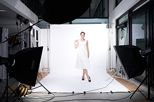 Yizhily Seamless Photo Photography Background Paper Backdrop for Photoshoot, Videos, YouTube, Livestream, 107" x36', Arctic White