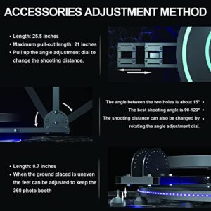 OLYLO 360 Photo Booth Machine 80cm with Software for Parties with Ring Light,Flight Case,Free Logo Customization,3 People Stand on APP Remote Control Automatic Slow Motion 360 Spin Camera Video Booth