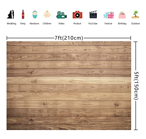 WOLADA 7x5FT Wood Backdrop for Party Wood Floor Backdrop Wood Backdrop Rustic Wood Backdrops for Photography Faux Wood Vinyl Backdrop Baby Shower Backdrops Wooden Backdrop Photo Studio Props 11789