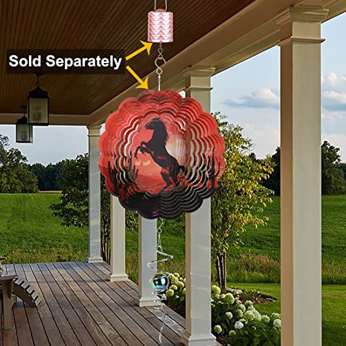 OMCCHK Gazing Ball Spiral Tail Wind Spinner Stabilizer,Stainless Steel Metal Garden Decor with Swivel Hook & Multi Color Sphere,Mirror Orb Silver Helix Hanging Outdoor Indoor Twister Art Ornaments