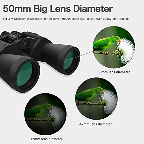 SkyGenius 10 x 50 Binoculars for Adults Full-Size, Binoculars for Bird Watching Sightseeing Wildlife Watching with Low Light Night Vision