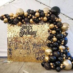 light gold shimmer wall backdrop- 24 pcs decorations panel glitter bling photo background backdrop for birthday decorations,wedding & engagement, anniversary décor(champagne)