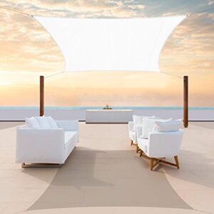 colourtree 8′ x 10′ white sun shade sail rectangle canopy awning fabric cloth screen – uv block uv resistant heavy duty commercial grade – outdoor patio carport – (we make custom size)