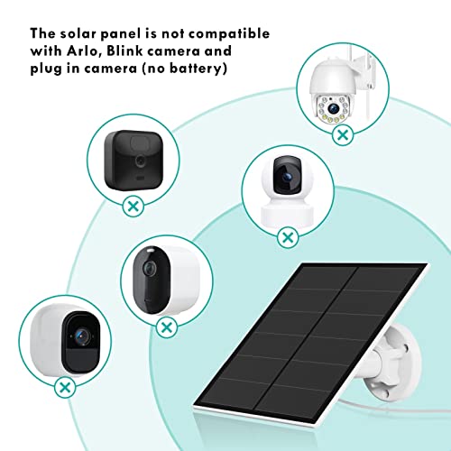 5W Solar Panel for Wireless Outdoor Security Camera Compatible with DC 5V Rechargeable Battery Powered Surveillance Cam, Continuous Solar Power for Camera, IP65 Weatherproof(2 Pack)