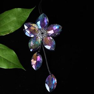 Flower Crystal Sun Catcher Chandelier Car Charm Hanging Ornament Decoration for Home Window Garden Rainbow Maker Pendant