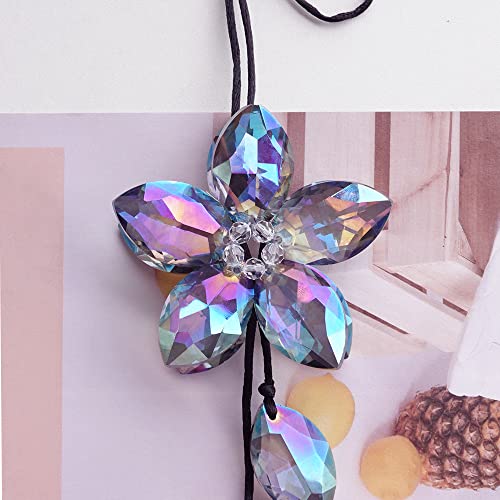 Flower Crystal Sun Catcher Chandelier Car Charm Hanging Ornament Decoration for Home Window Garden Rainbow Maker Pendant