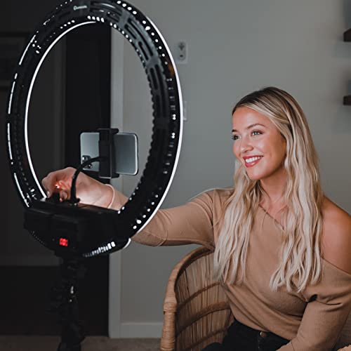 Lume Cube 18" Cordless Ring Light Kit for Smartphones and Cameras | Bicolor Light for YouTube Videos, Zoom, TikTok, Twitch, Streaming | Adjustable Color, Brightness, Carry Case & 6.5 ft Stand Included
