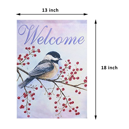 LAYOER Home Garden Flag 13 x 18 Inch House Double Sided Welcome 12 x 18 Inch (Bird Welcome)