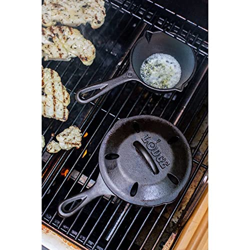 Lodge L3SMSK 6.5" Cast Iron Smoker Skillet, Black