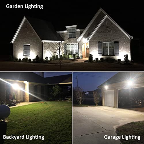 SZGMJIA 40W LED Flood Light, Outdoor Security Floodlights Fixture with Knuckle Mount & Base, Dusk-to-Dawn Photocell Daylight 5,200lm(200W Equivalent) IP65 Waterproof for Entrance Garden Yards(2Pack)