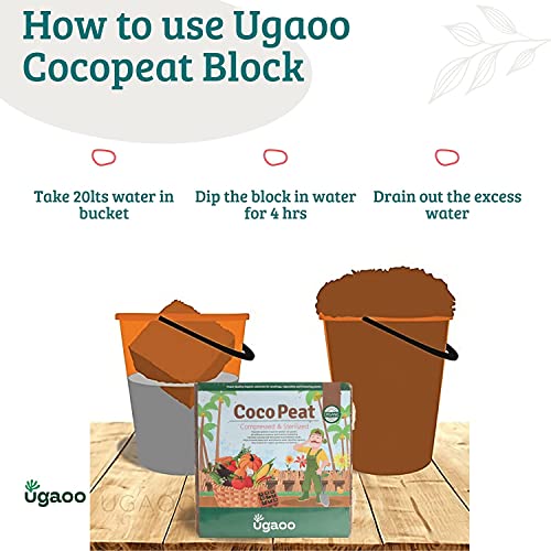 Cocopeat Brick 5 Kg Block for Gardening & Plants, Expands into Coco Peat Powder