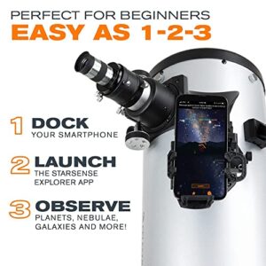 Celestron – StarSense Explorer 8-inch Dobsonian Smartphone App-Enabled Telescope – Works with StarSense App to Help You Find Nebulae, Planets & More – 8” DOB Telescope – iPhone/Android Compatible