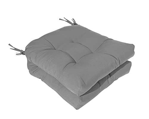 ROSNINIKA Outdoor Chair Cushions 2 Pcs Outdoor Cushions Patio Furniture Cushions Chair Cushion Patio Chair Seat Pads with Ties 19x19 Inches Light Gray