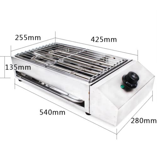 110V Electric Grills Indoor, 1800W Portable Stainless Steel Smokeless BBQ Grill Countertop Barbecue Oven Removeable Stainless Steel Grate and Oil Drip Tray,for Indoor Outdoor Kitchen Garden