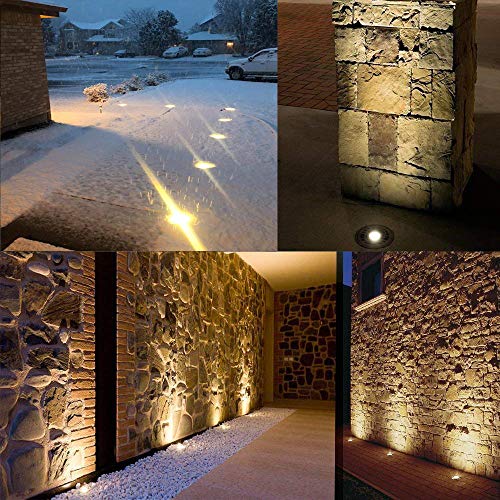 SUNRIVER Low Voltage Landscape Lights LED Landscape Lighting 3W Landscape Well Lights 12V-24V Waterproof Outdoor In-ground Lights for Paver,Pathway,Driveway,Deck, Garden (Warm White 6 Pack)