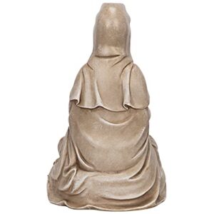 Design Toscano EU1017 Asian Goddess Guan Yin Seated on Lotus Outdoor Garden Statue, 12 Inch, full color