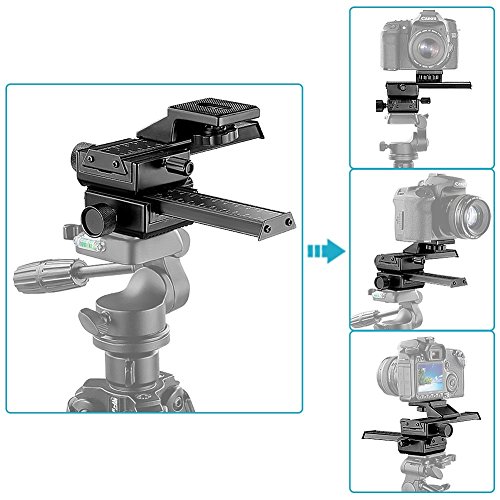 Neewer Pro 4-Way Macro Focusing Focus Rail Slider/Close-Up Shooting for Canon Nikon, Pentax, Olympus, Sony, Samsung and Other Digital SLR Camera and DC with Standard 1/4-Inch Screw Hole