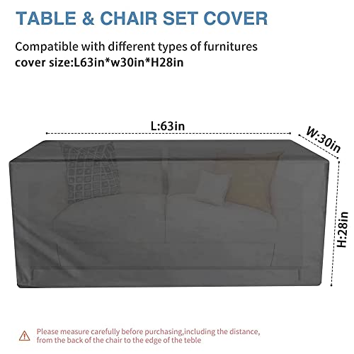 HREFEU Patio Table Cover Black, Heavy Duty 600D Oxford Deck Box Cover, Outdoor Table Cover,Outdoor Patio Furniture Cover Waterproof for Sofa, Coffee Table and Chairs - 63 x 30 x 28 inch