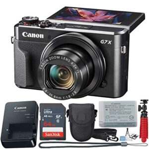canon powershot digital camera g7 x mark ii with wi-fi & nfc, lcd screen, and 1-inch sensor – (black) 11 piece value bundle