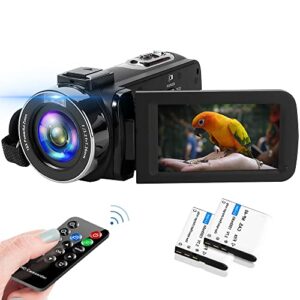seree tech 2.7k video camera camcorder 30fps 42mp 18x digital camera for youtube 3.0inch flip screen camcorder vlogging camera with remote control and 2 batteries