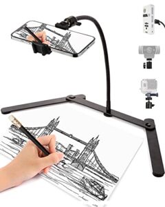 adjustable phone tripod, phone stand for recording, overhead phone mount, tabletop tripod for cookie decorating and teaching online live streaming and showing drawing sketching cooking recording