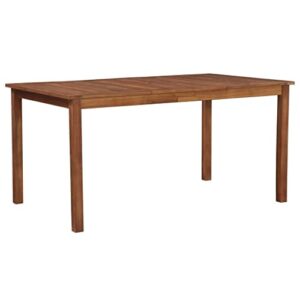 vidaxl solid wooden patio dining table 59.1″ garden kitchen furniture