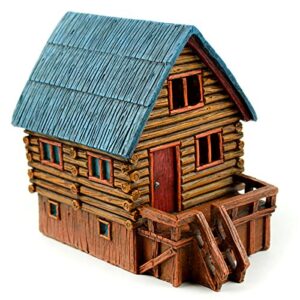 touch of nature 55720 fairy garden led log cabin, 5.5″